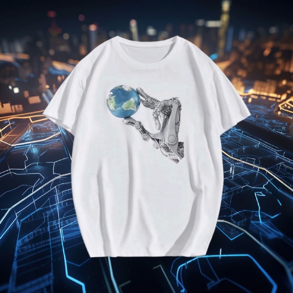 Men's AI Runs the World Tee, White, S